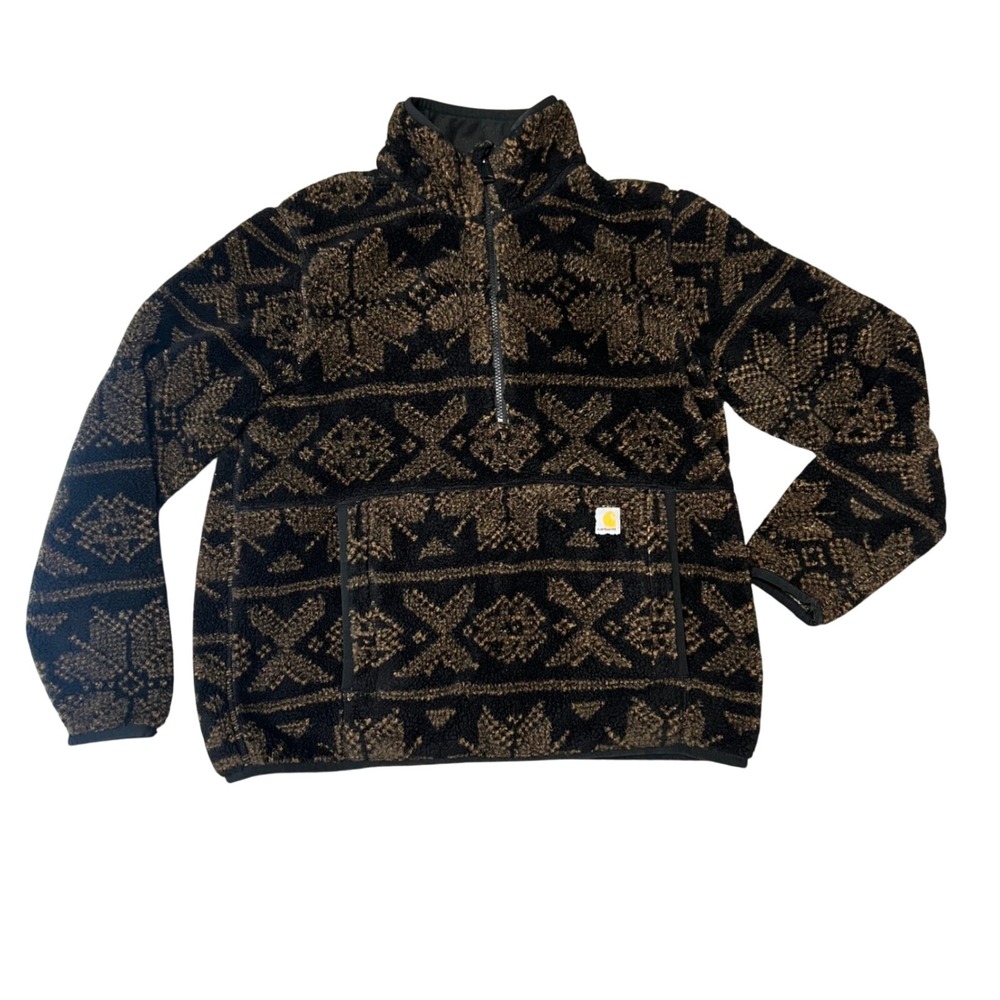 Carhartt Womens Fair Isle Sherpa Fleece Quarter Zip Pullover OJ6470-W